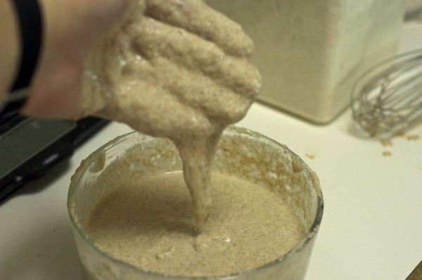 Making a starter batter Tartine Bread starter batter